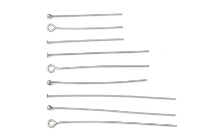 540pcs Ball Head Pins in 9 Styles, Stainless Steel