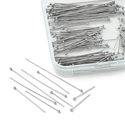 200pcs Ball Head Pins, 4 Sizes, 21 gauge, Stainless Steel