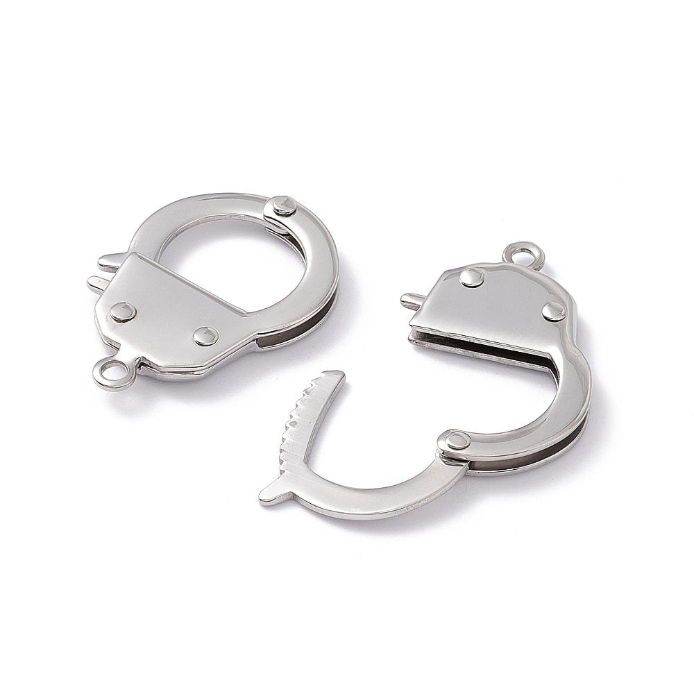 Large Handcuff Clasp, Stainless Steel - SS060