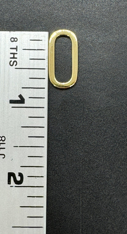2 Oversized Oval Ring Links, Shiny 18k Gold Plated - SY011