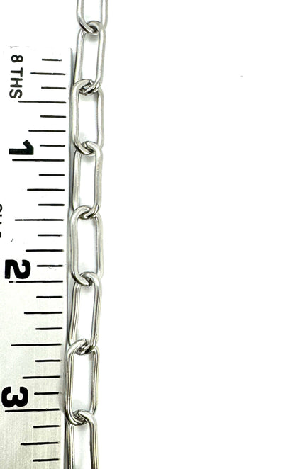 Thick chunky paperclip Chain, Stainless Steel