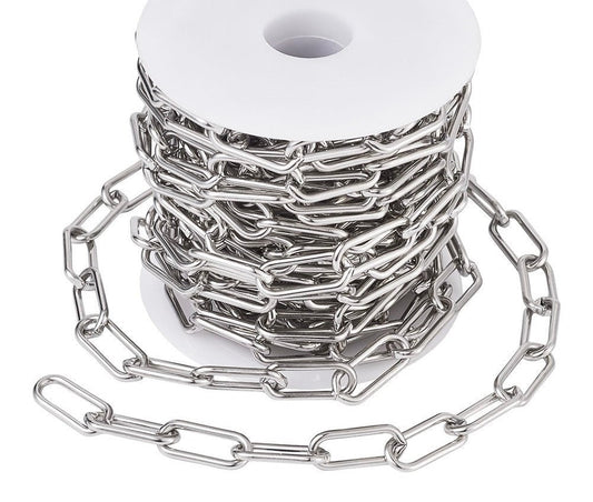 Thick chunky paperclip Chain, Stainless Steel