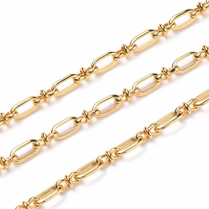 Oval Link Paperclip Chain, Shiny 18k Gold Plated