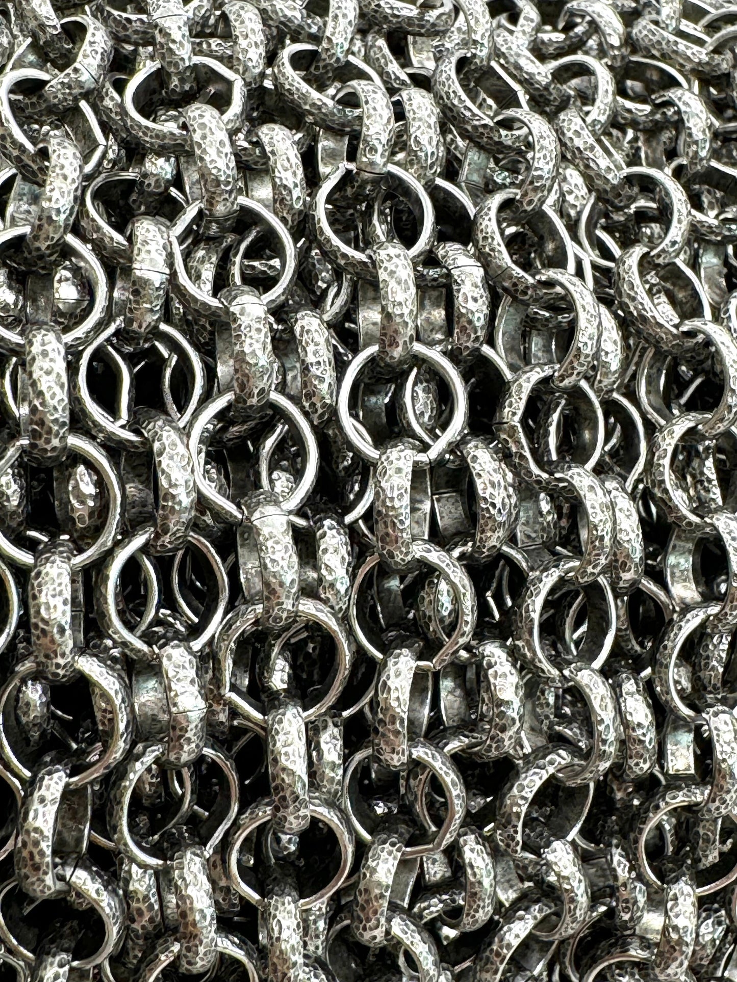 Hammered Rolo (Belcher) Chain, Antiqued Pewter Plated - P038-CH