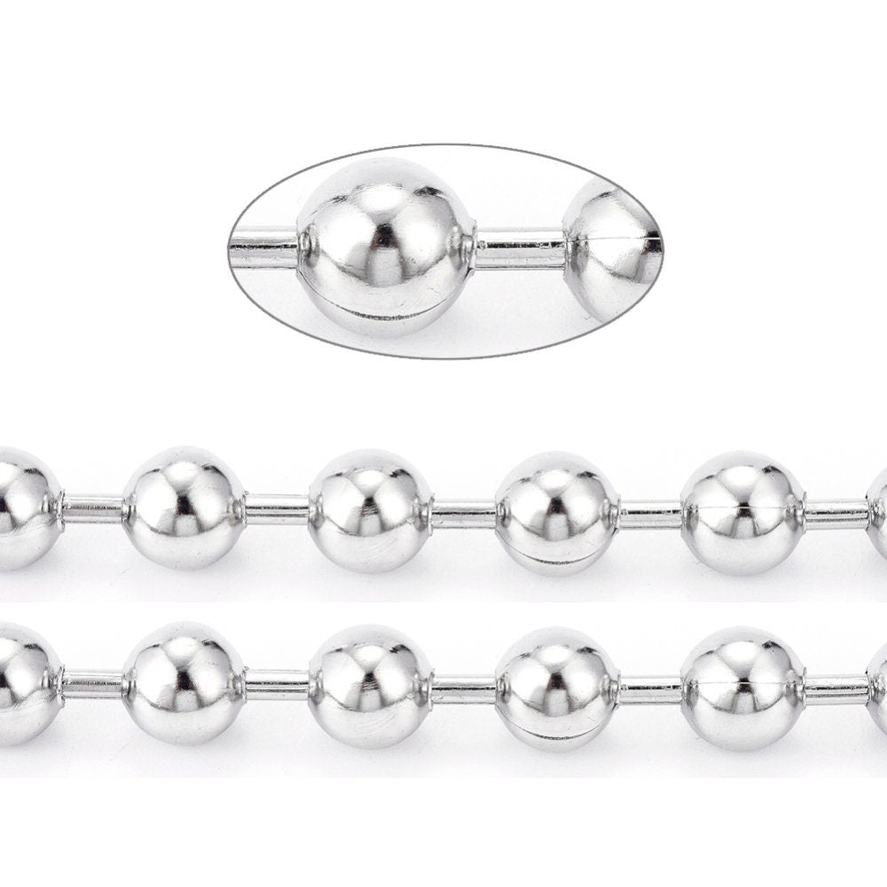8mm Oversized Ball Chain, Stainless Steel
