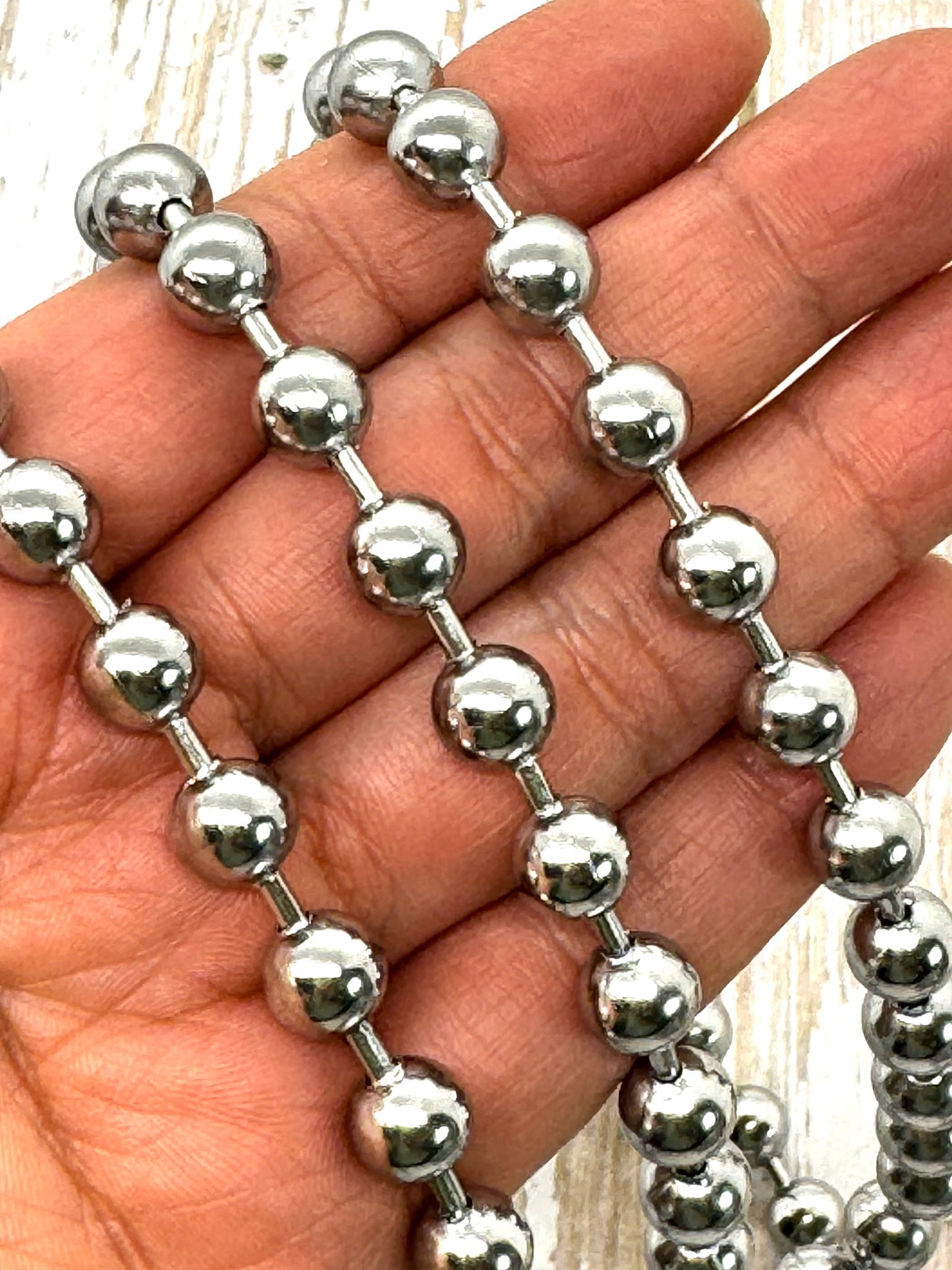 8mm Oversized Ball Chain, Stainless Steel