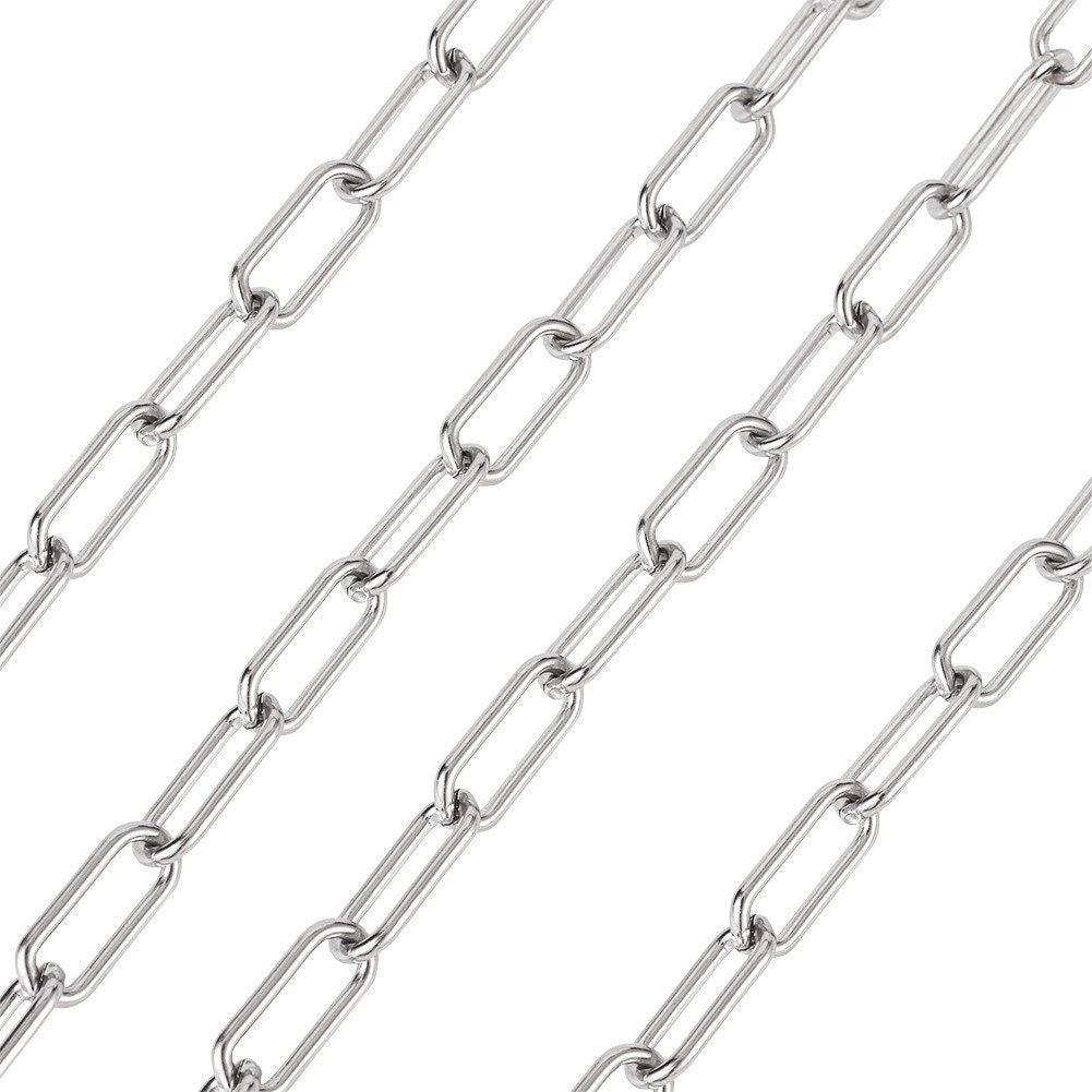 Thick chunky paperclip Chain, Stainless Steel