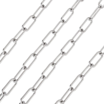 Thick chunky paperclip Chain, Stainless Steel