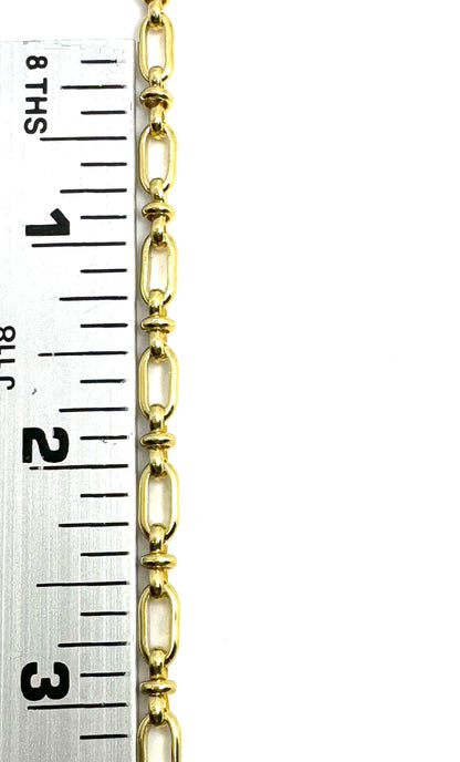 Oval Link Paperclip Chain, Shiny 18k Gold Plated