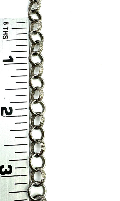 Hammered Rolo (Belcher) Chain, Antiqued Pewter Plated - P038-CH