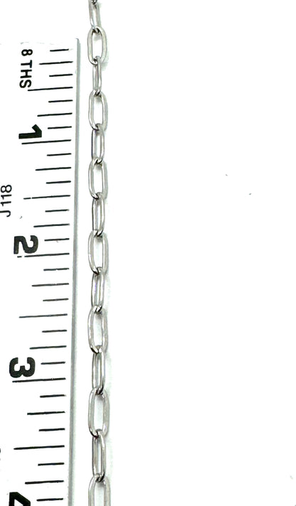 Paperclip Oval Link Chain, Stainless Steel