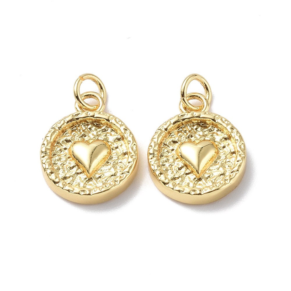 Small Heart Charm, Shiny 18k Gold Plated - SY051