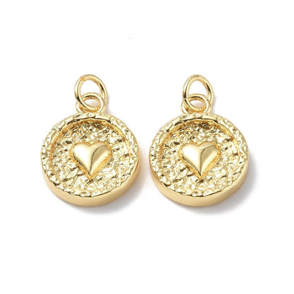 Small Heart Charm, Shiny 18k Gold Plated - SY051