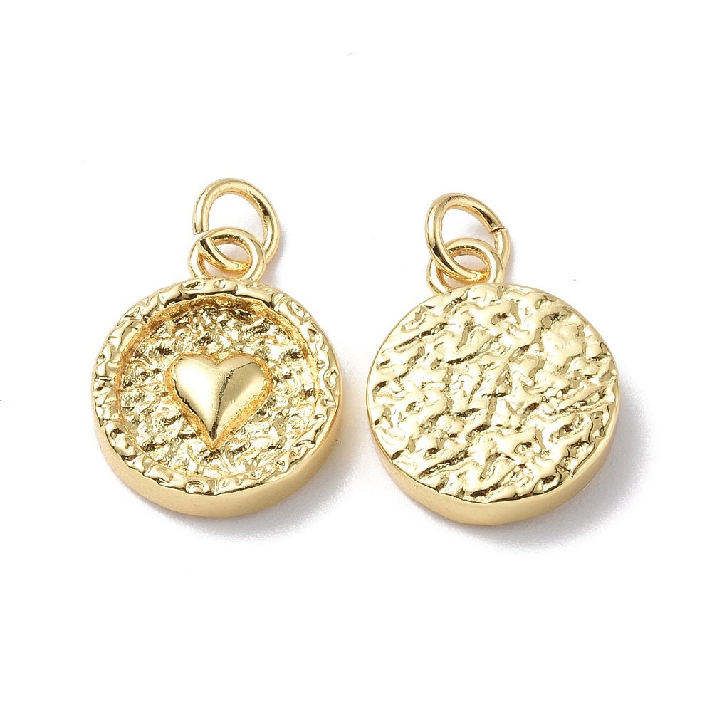 Small Heart Charm, Shiny 18k Gold Plated - SY051