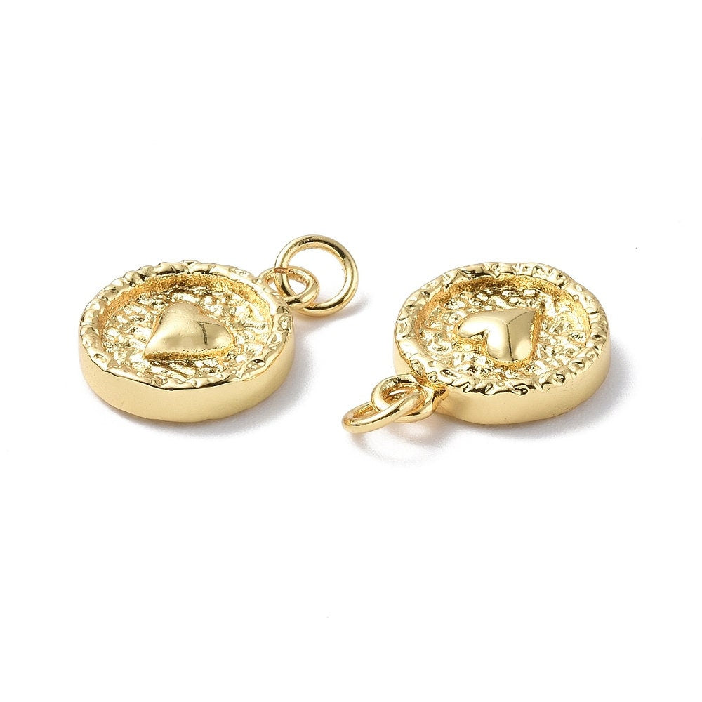 Small Heart Charm, Shiny 18k Gold Plated - SY051