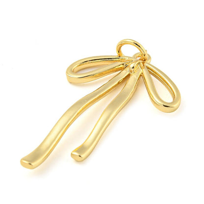 Drapey Bow Pendant, Shiny 18k Gold Plated - SY053