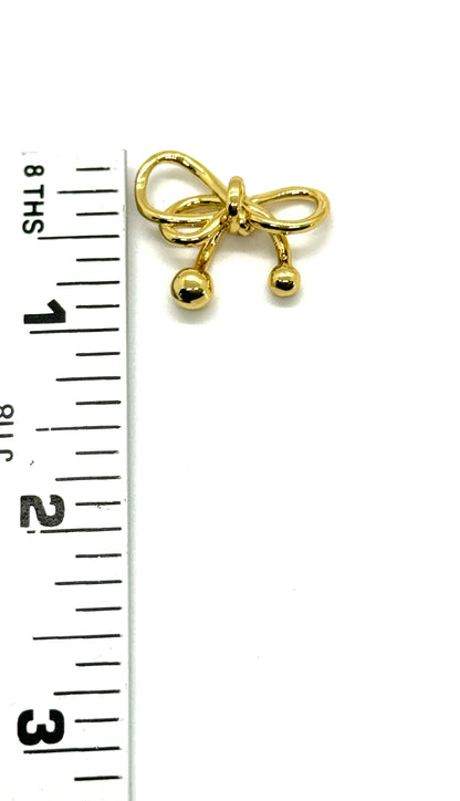 Whimsical Bow Pendant, Shiny 18k Gold Plated - SY039