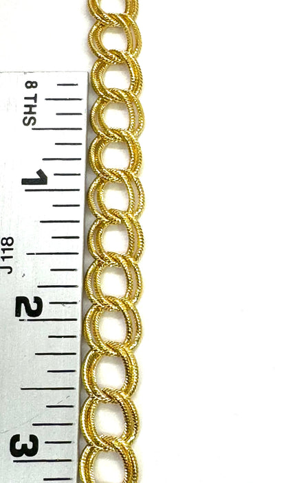 Large 10x11mm Parallel Curb Chain, Shiny 18k Gold Plated