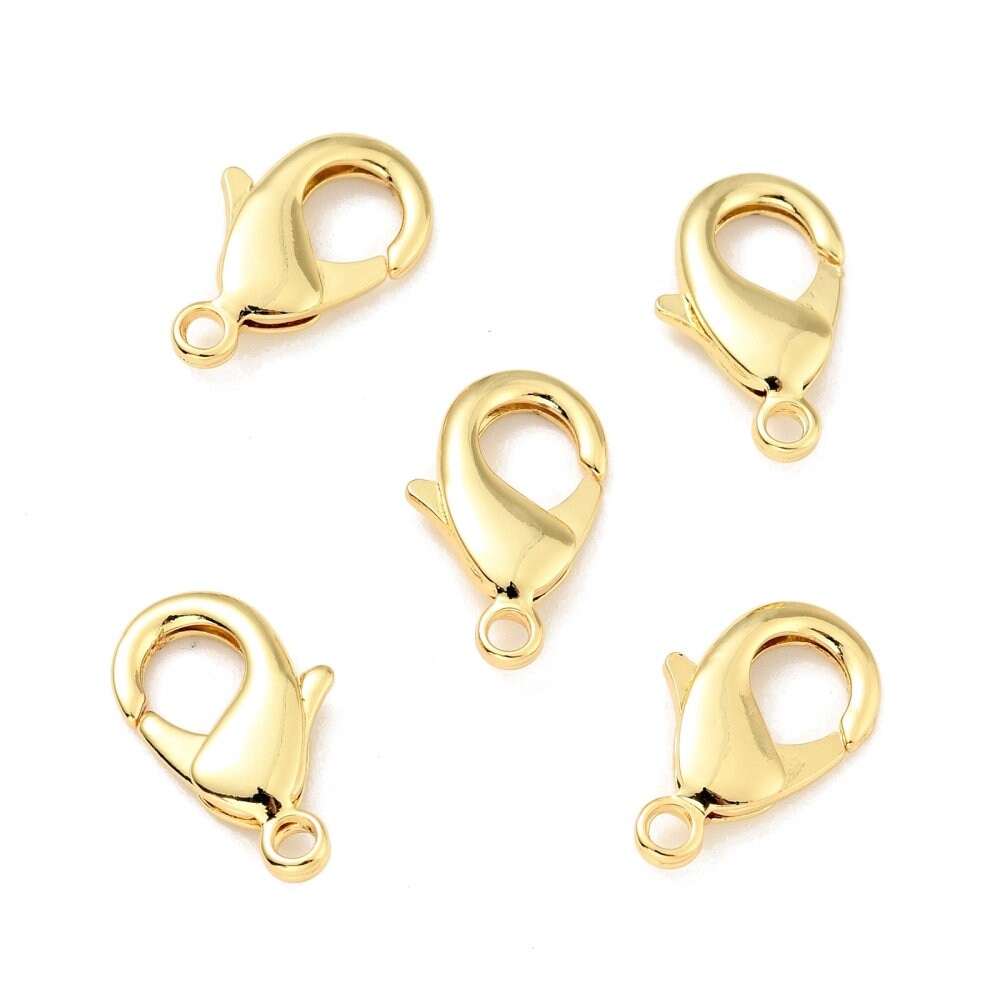 Shiny 18k Gold Plated Lobster Clasp, Various Sizes