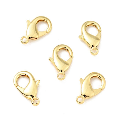 Shiny 18k Gold Plated Lobster Clasp, Various Sizes