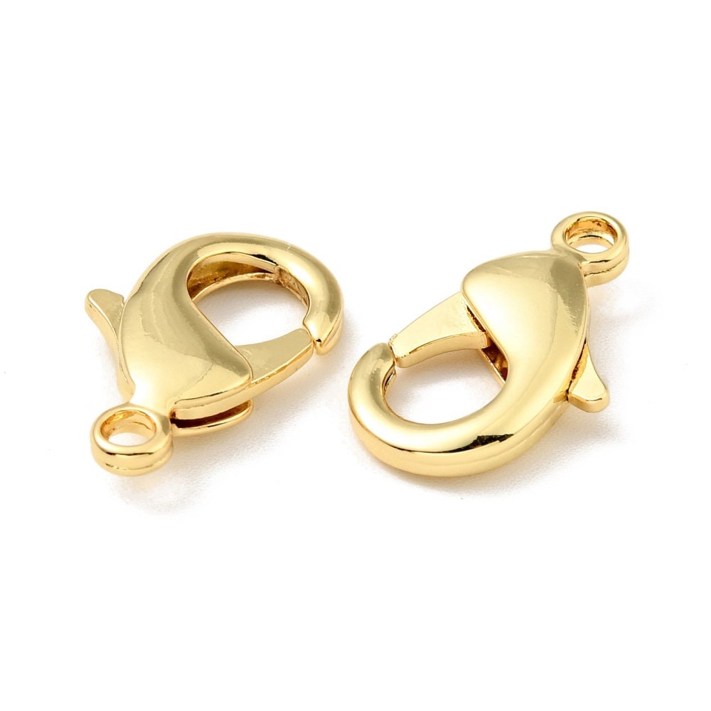 Shiny 18k Gold Plated Lobster Clasp, Various Sizes