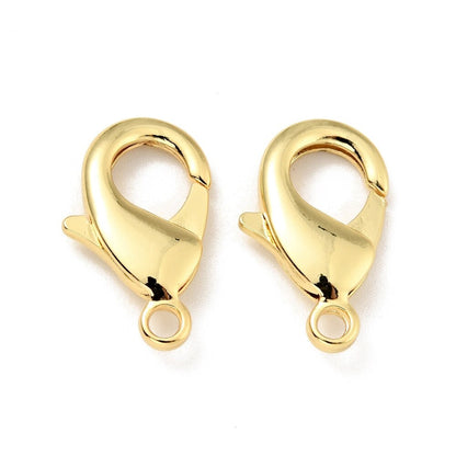 Shiny 18k Gold Plated Lobster Clasp, Various Sizes