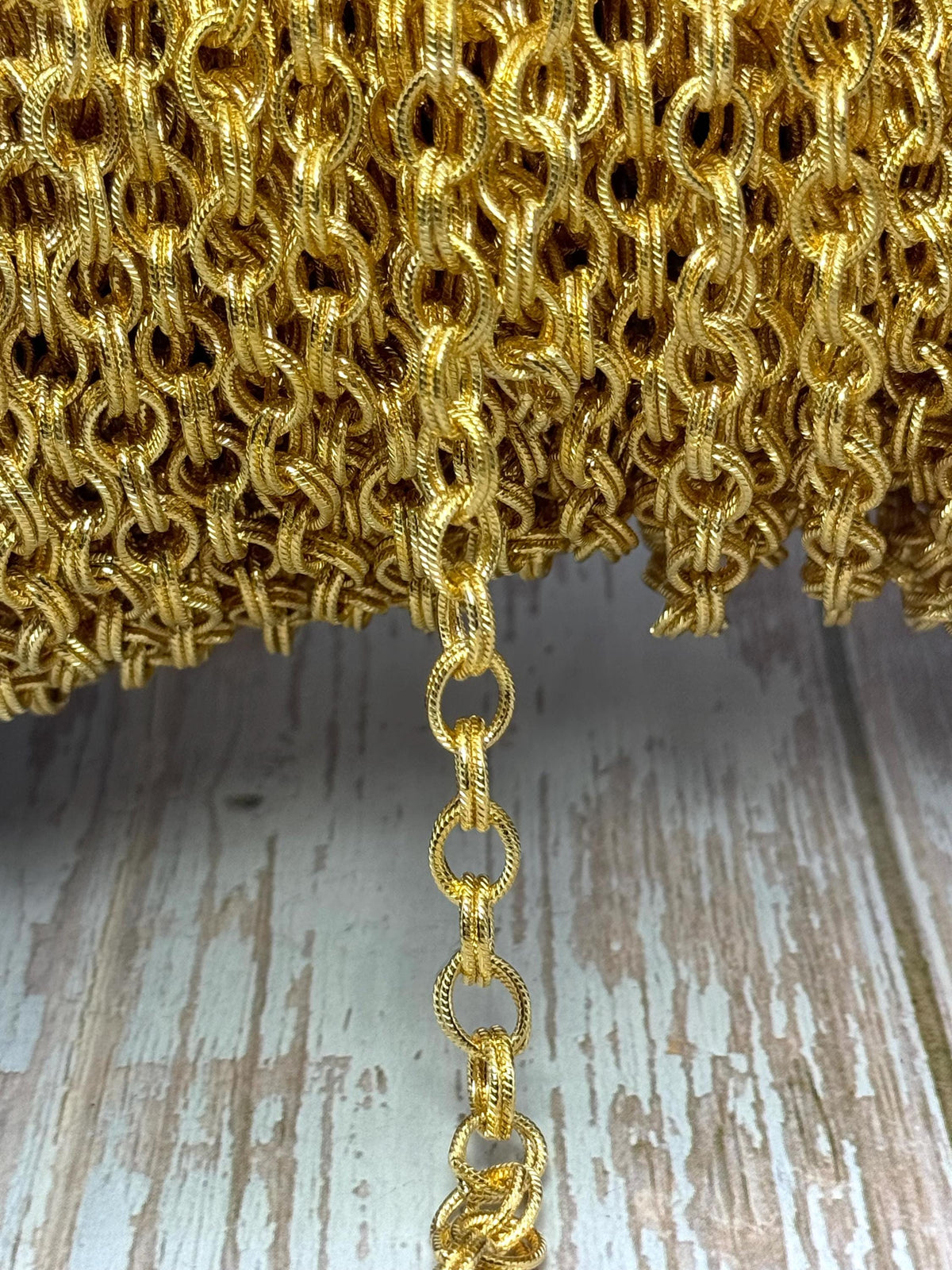 Double Link Cable Chain, Shiny 18k Gold Plated
