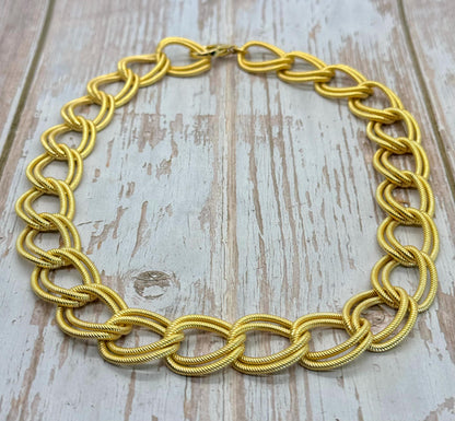 Chunky Double Link Chain, Satin 18k Gold Plated - S066-CH