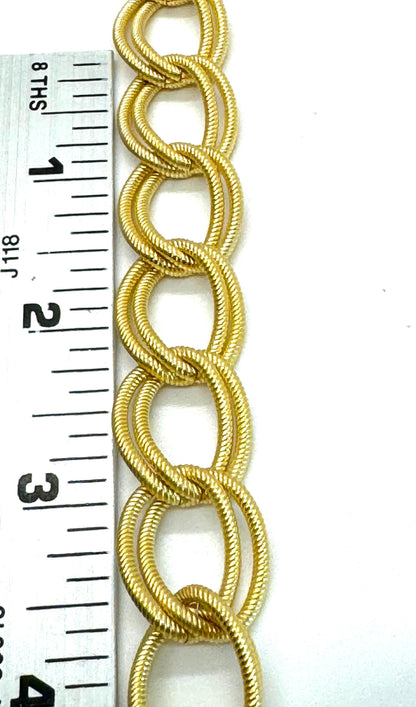 Chunky Double Link Chain, Satin 18k Gold Plated - S066-CH