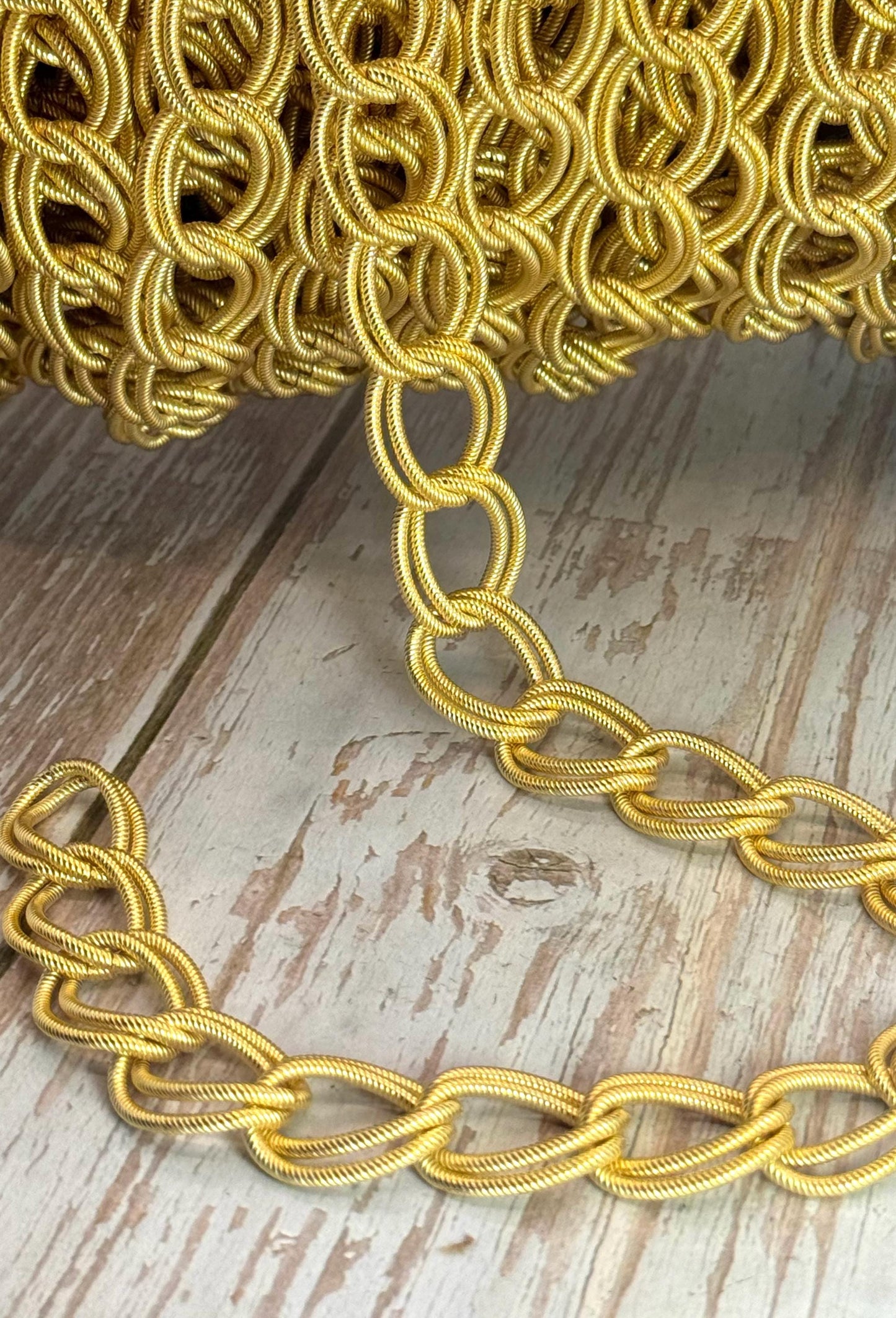 Chunky Double Link Chain, Satin 18k Gold Plated - S066-CH