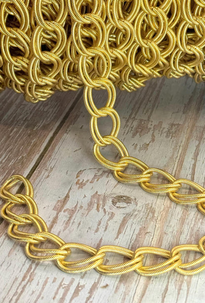 Chunky Double Link Chain, Satin 18k Gold Plated - S066-CH