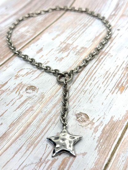 Chunky Silver Star Charm,Stainless Steel - SS037