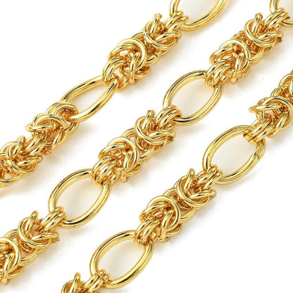 Byzantine Gold Plated Chain, Shiny 18k Gold Plated