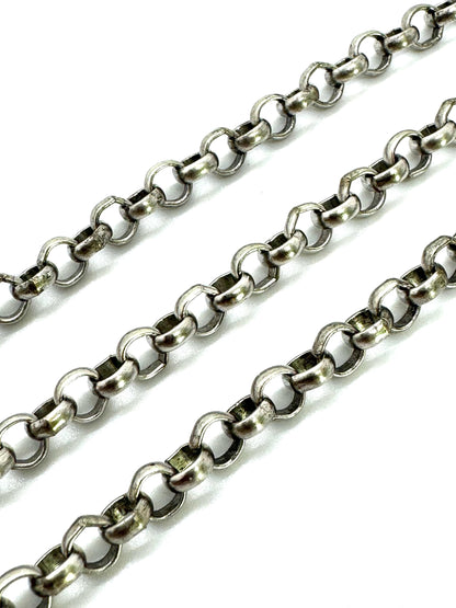 4.5mm Round Rolo Chain, Antiqued Pewter Plated - P048-CH
