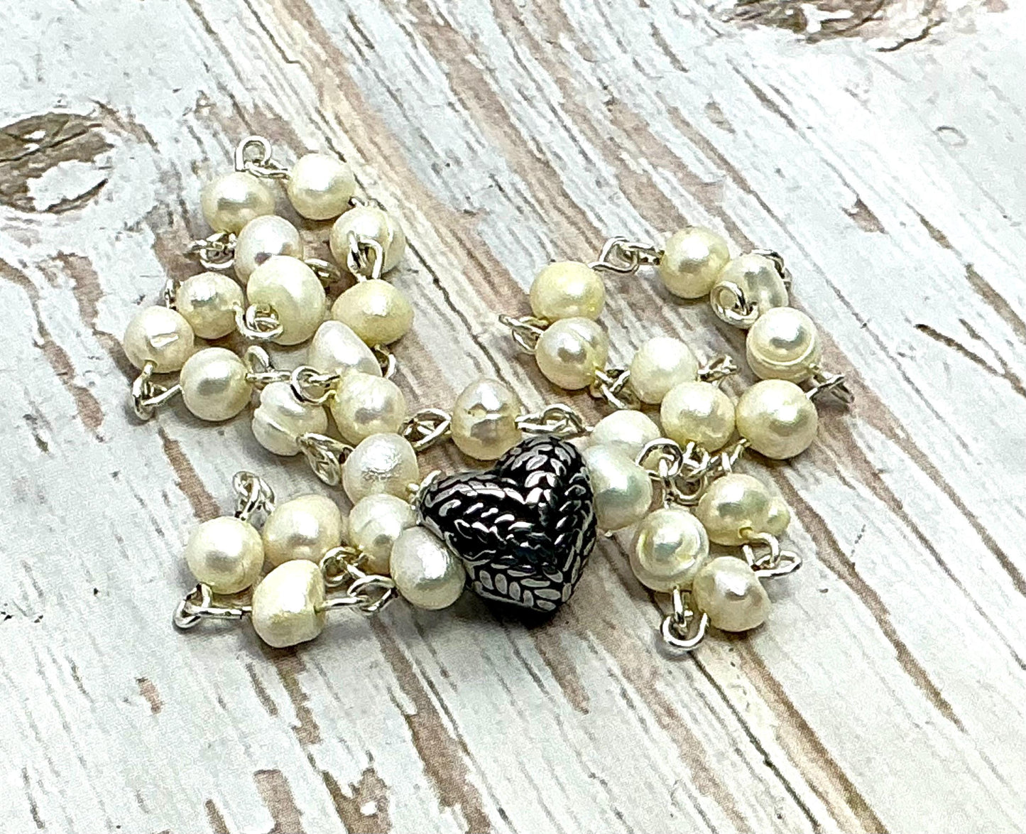 Laureled Heart Shape Spacer Bead, Stainless Steel - SS087