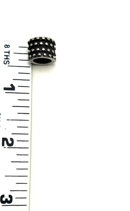 Large Polka Dot Hole Bead, Stainless Steel - SS056
