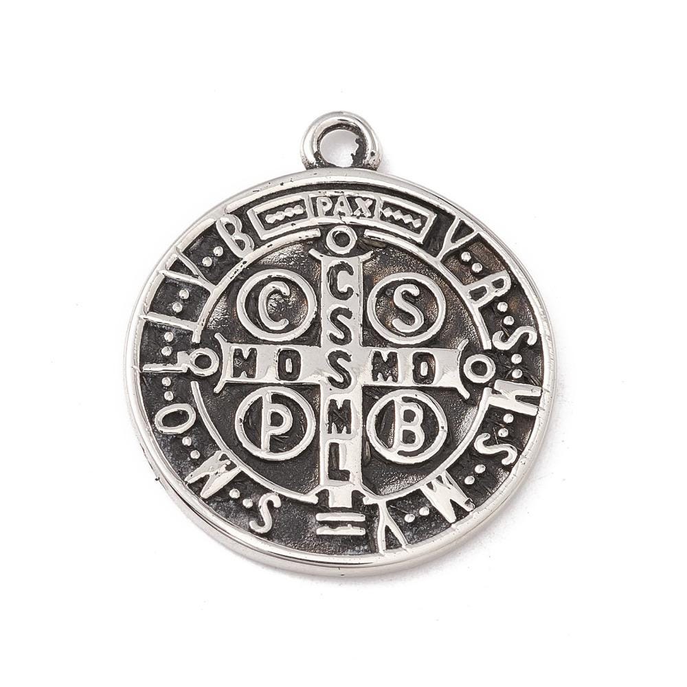Saint Benedict Charm,Stainless Steel - SS059