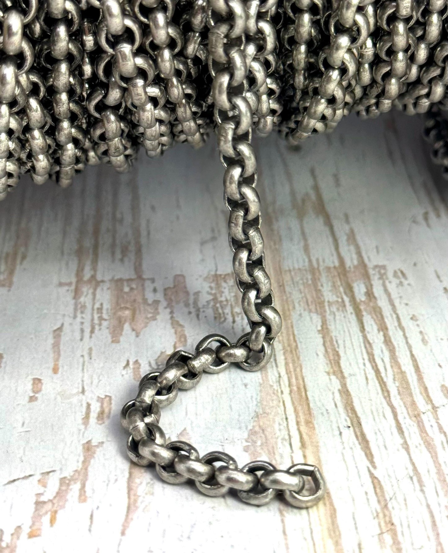 Strong Round Rolo Chain, Antiqued Pewter Plated - PT030-CH