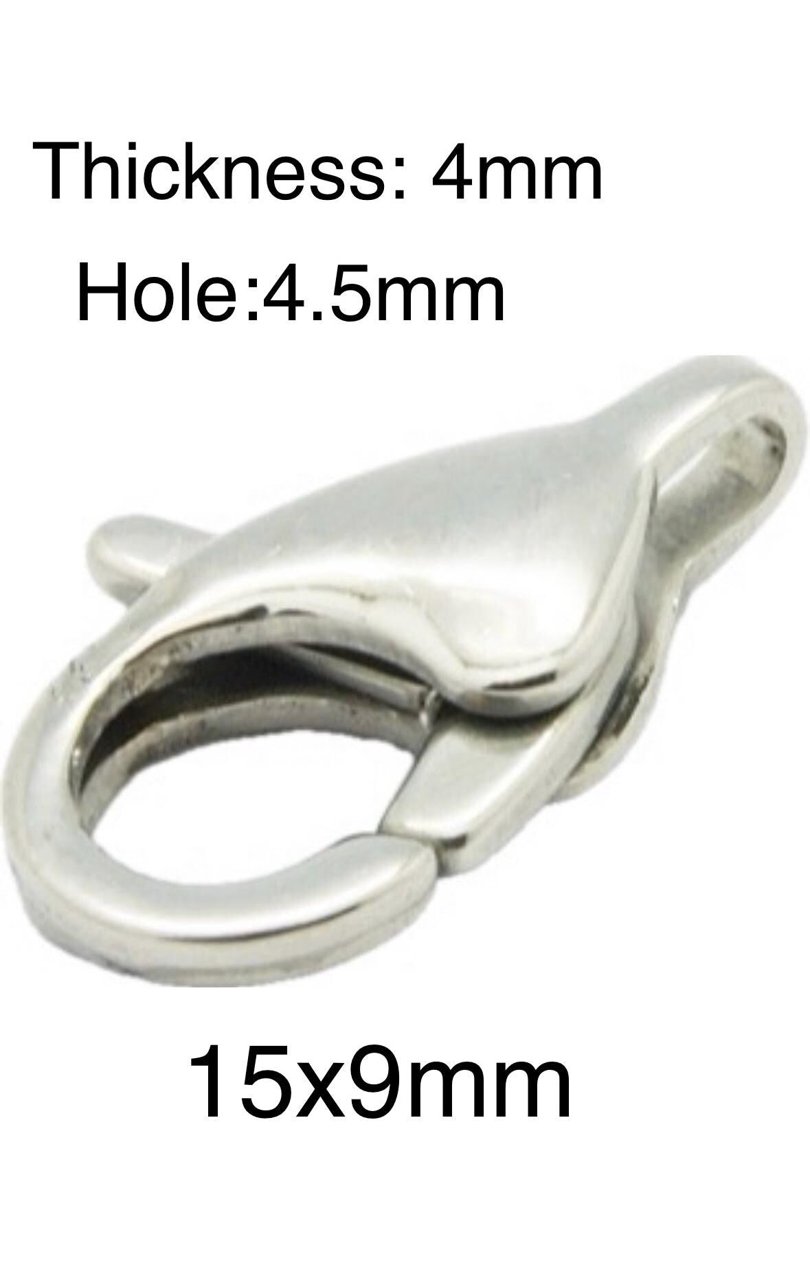 Small Stainless Steel Lobster Claw Clasps, Stainless Steel
