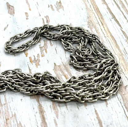 French Rope Chain, Antiqued Pewter Plated - P037-CH