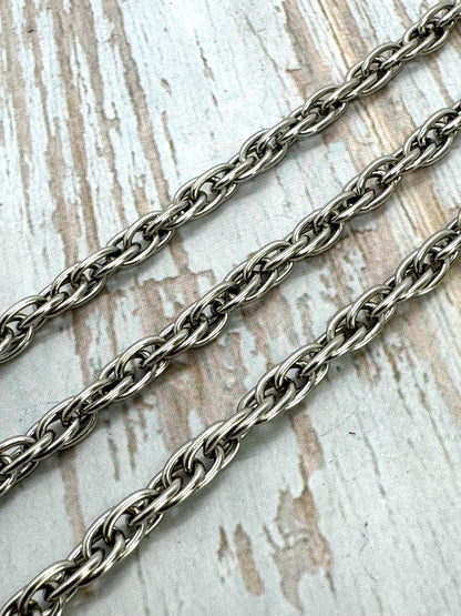 French Rope Chain, Antiqued Pewter Plated - P037-CH
