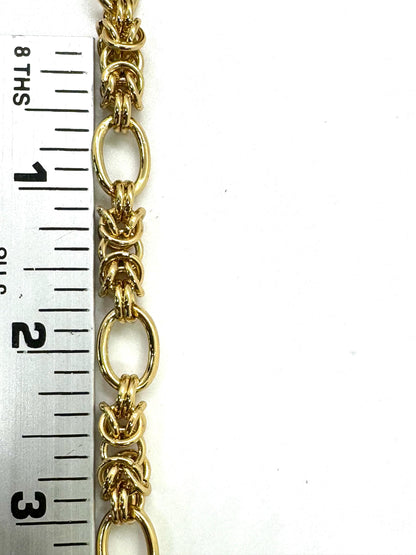 Byzantine Gold Plated Chain, Shiny 18k Gold Plated
