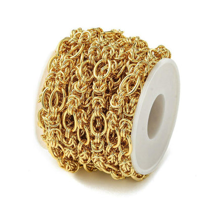 Byzantine Gold Plated Chain, Shiny 18k Gold Plated