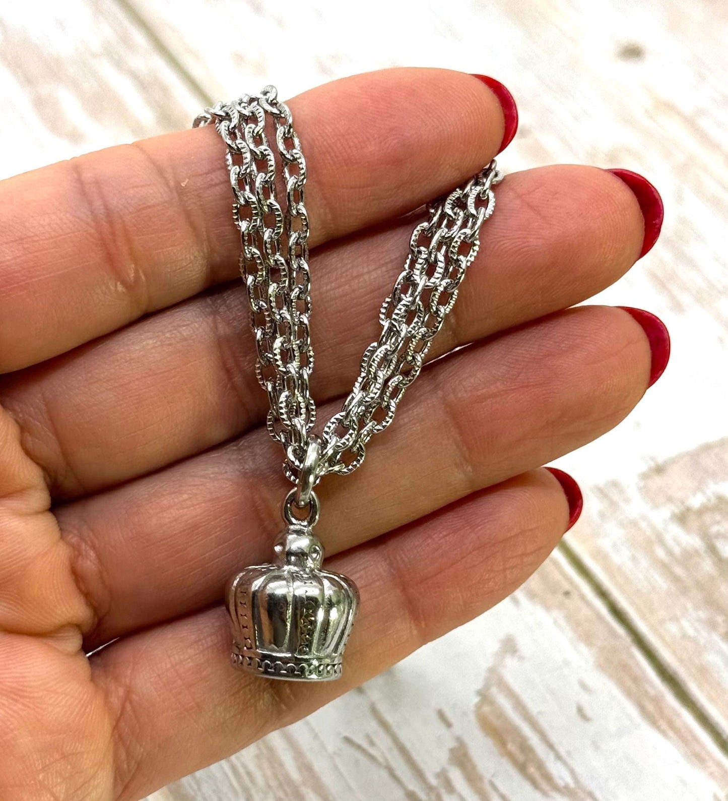 Dainty Textured Cable Chain, Stainless Steel