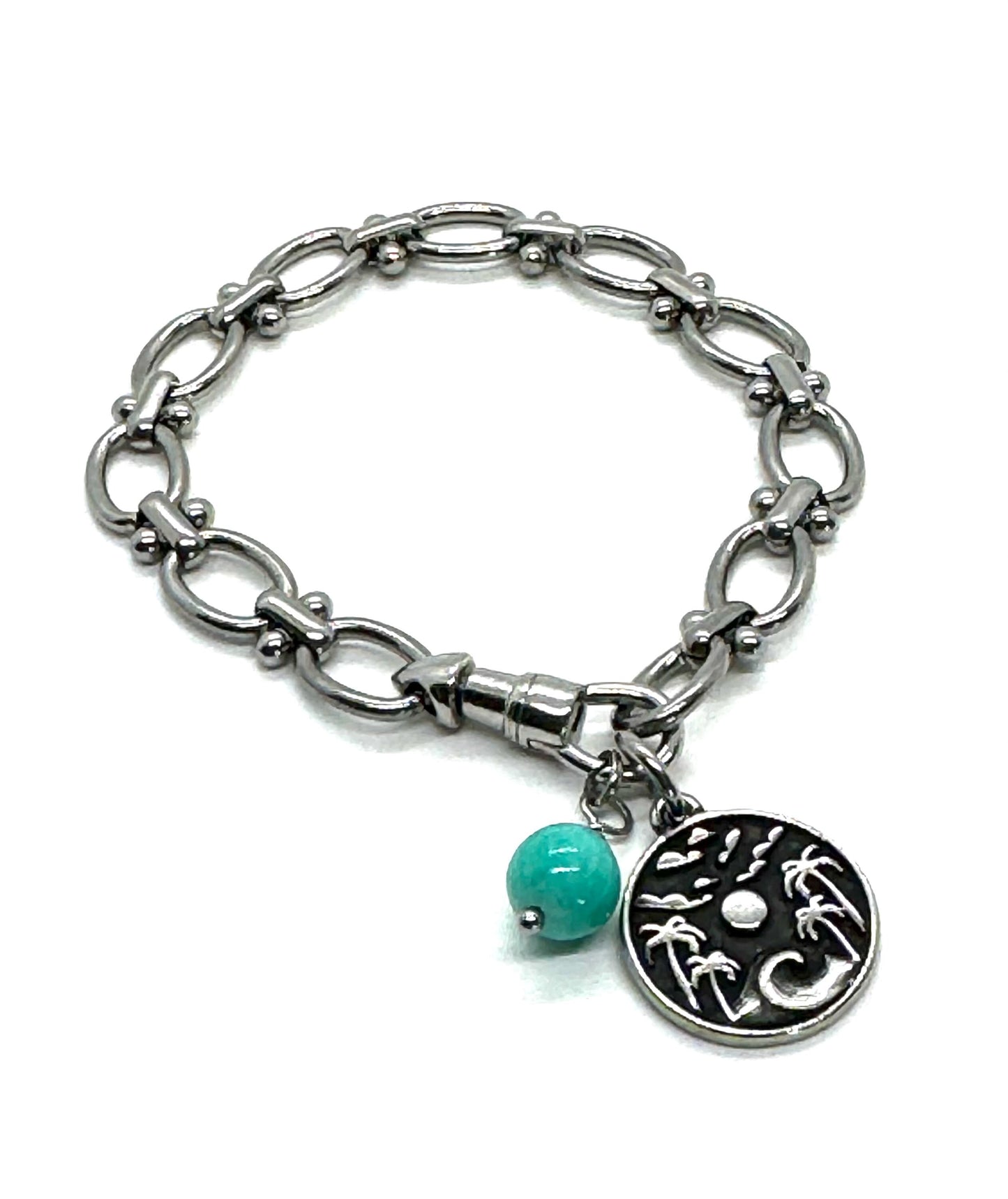 Beach Scenery Charm, Stainless Steel - SS048