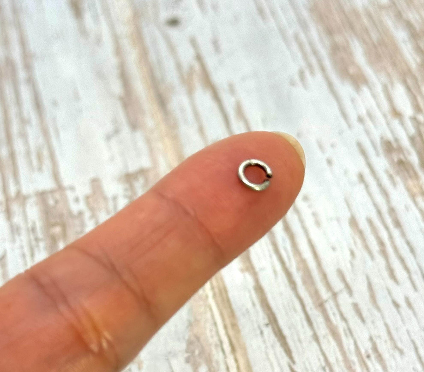 Anillas de conexión de 5 mm calibre 16, chapado en peltre envejecido - P019-JR