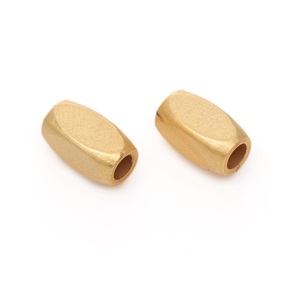 6x3mm Tube Beads (Set of 10), Satin 18k Gold Plated - ST615
