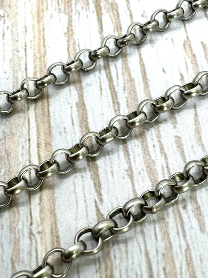 4.5mm Round Rolo Chain, Antiqued Pewter Plated - P048-CH