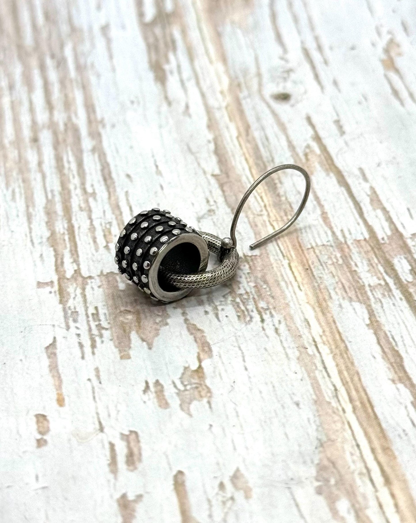 Large Polka Dot Hole Bead, Stainless Steel - SS056