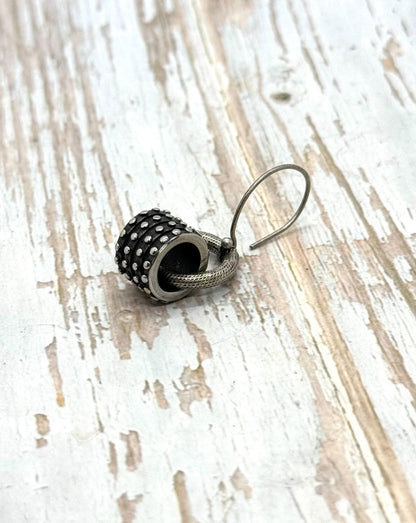 Large Polka Dot Hole Bead, Stainless Steel - SS056